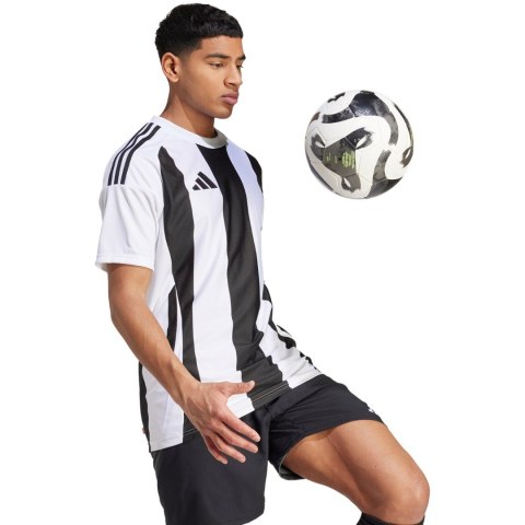 Koszulka męska adidas Striped 24 Jersey biało-czarna IW2143 L Koszulka męska adidas Striped 24 Jersey biało-czarna IW2143 L