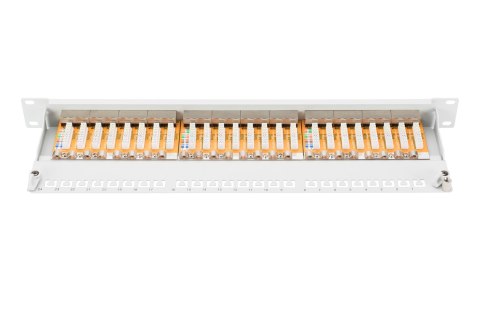 Digitus Panel krosowy (patch panel) 19'' 24x RJ45, LSA poziom, kat.6, ekranowany, 1U, szary, prowadnica kabli Digitus Panel krosowy (patch panel) 19'' 24x RJ45, LSA poziom, kat.6, ekranowany, 1U, szary, prowadnica kabli