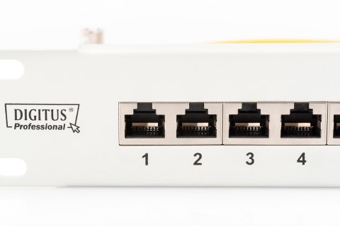 Digitus Panel krosowy (patch panel) 19'' 24x RJ45, LSA poziom, kat.6, ekranowany, 1U, szary, prowadnica kabli Digitus Panel krosowy (patch panel) 19'' 24x RJ45, LSA poziom, kat.6, ekranowany, 1U, szary, prowadnica kabli