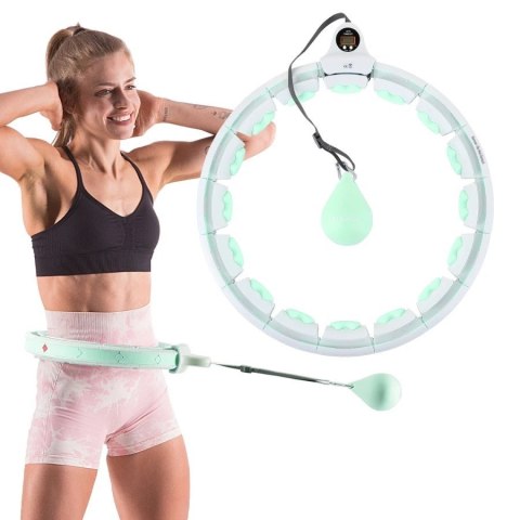 Hula hop HMS HHW06 z wypustkami, obciążnikiem i licznikiem zielony Hula hop HMS HHW06 z wypustkami, obciążnikiem i licznikiem zielony