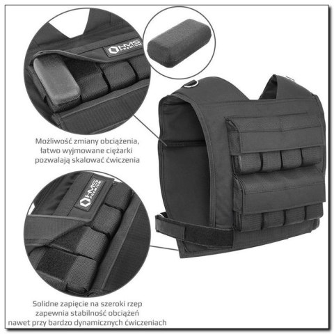 Kamizelka treningowa z obciążeniem 16kg Cordura HMS KTO16 Kamizelka treningowa z obciążeniem 16kg Cordura HMS KTO16