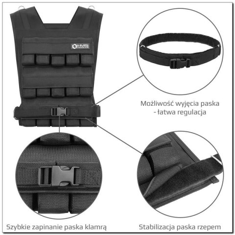 Kamizelka treningowa z obciążeniem 30kg Cordura HMS KTO30 Kamizelka treningowa z obciążeniem 30kg Cordura HMS KTO30