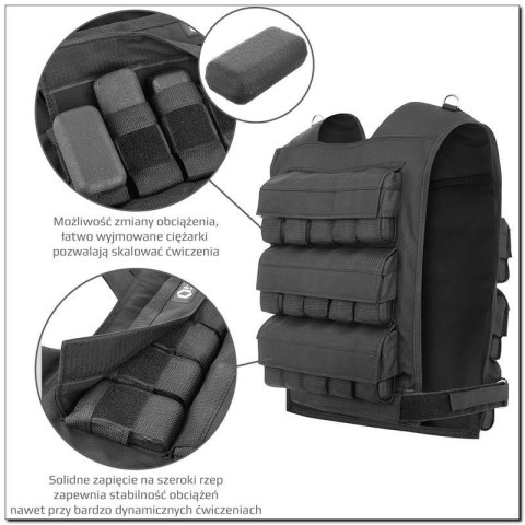 Kamizelka treningowa z obciążeniem 30kg Cordura HMS KTO30 Kamizelka treningowa z obciążeniem 30kg Cordura HMS KTO30