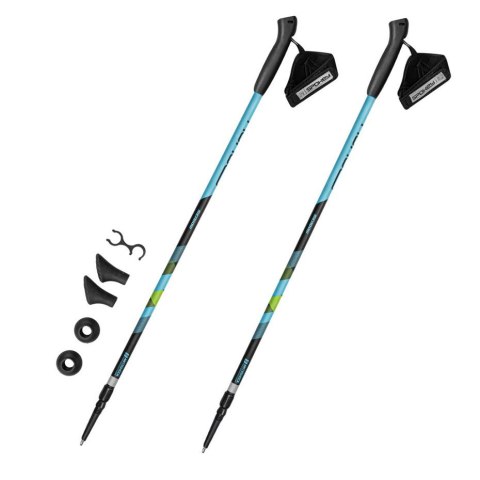 Kijki Nordic Walking Spokey Meadow niebiesko-czarno-zielone 929462 Kijki Nordic Walking Spokey Meadow niebiesko-czarno-zielone 929462