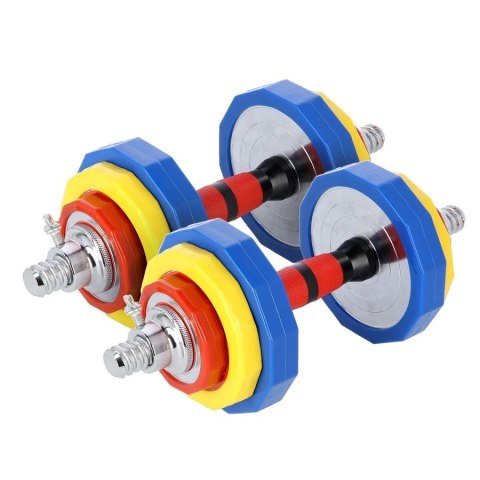 Kolorowe sztangielki HMS SKC20 z funkcją sztangi 2x10kg w walizce