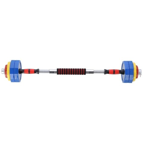 Kolorowe sztangielki HMS SKC20 z funkcją sztangi 2x10kg w walizce
