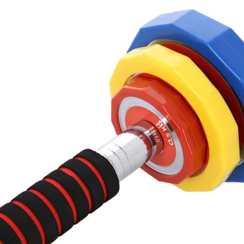 Kolorowe sztangielki HMS SKC20 z funkcją sztangi 2x10kg w walizce