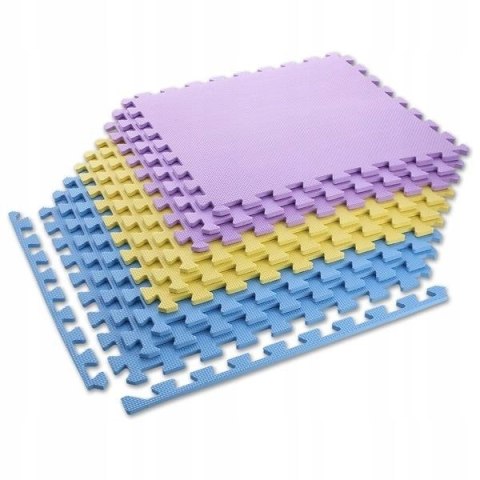 Mata puzzle multipack One Fitness MP10 żółto-niebiesko-fioletowa Mata puzzle multipack One Fitness MP10 żółto-niebiesko-fioletowa