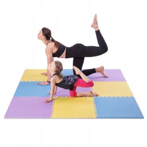 Mata puzzle multipack One Fitness MP10 żółto-niebiesko-fioletowa Mata puzzle multipack One Fitness MP10 żółto-niebiesko-fioletowa