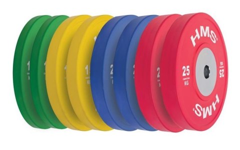 TBR Profi Set (8 szt ) zestaw talerzy olimpijskich Bumper 10-25 kg HMS TBR PROFI SET