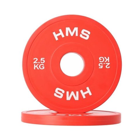Talerz olimpijski Bumper 2x2.5kg Czerwony HMS CBRS25 Talerz olimpijski Bumper 2x2.5kg Czerwony HMS CBRS25