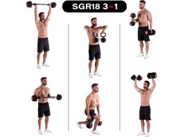 Zestaw regulowanych sztangielek HMS SGR18 PRO SET 3w1 41 kg