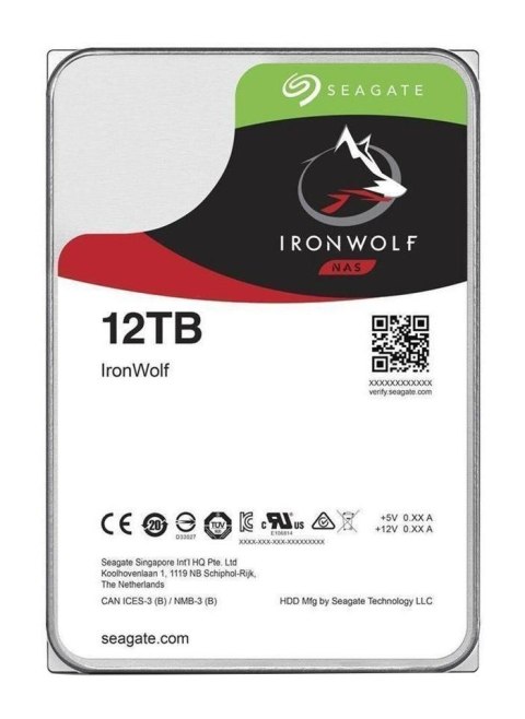 Dysk HDD Seagate IronWolf ST12000VN0008 (12 TB ; 3.5"; SATA; 256 MB; 7200 obr/min) Dysk HDD Seagate IronWolf ST12000VN0008 (12 TB ; 3.5"; SATA; 256 MB; 7200 obr/min)