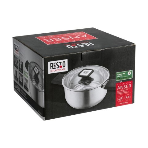 Resto Kitchenware Anser 4,4 l Okrągły Czarny, Stal nierdzewna Resto Kitchenware Anser 4,4 l Okrągły Czarny, Stal nierdzewna