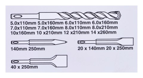 MAKITA ZESTAW WIERTEŁ SDS + DŁUTA 17szt. W WALIZCE MAKPAC MAKITA ZESTAW WIERTEŁ SDS + DŁUTA 17szt. W WALIZCE MAKPAC