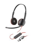 Słuchawki Poly Blackwire 3220 Stereo Wired Headset, USB-C, USB-C/A Adapter (Bulk), Black