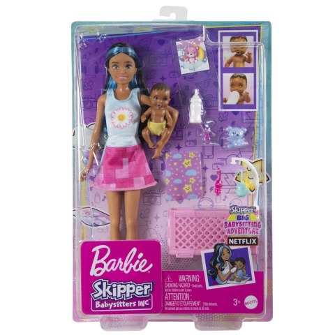 Barbie Opiekunka Zestaw Usypianie maluszka + Lalka i bobas HJY34 Barbie Opiekunka Zestaw Usypianie maluszka + Lalka i bobas HJY34