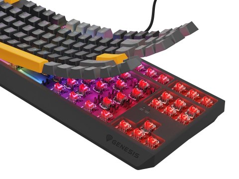 GENESIS Thor 230 TKL klawiatura Gaming USB + RF Wireless + Bluetooth QWERTY Czarny, Szary, Pomarańczowy GENESIS Thor 230 TKL klawiatura Gaming USB + RF Wireless + Bluetooth QWERTY Czarny, Szary, Pomarańczowy