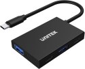 UNITEK uHUB Q4 USB 3.2 Gen 1 (3.1 Gen 1) Type-C 10000 Mbit/s Szary