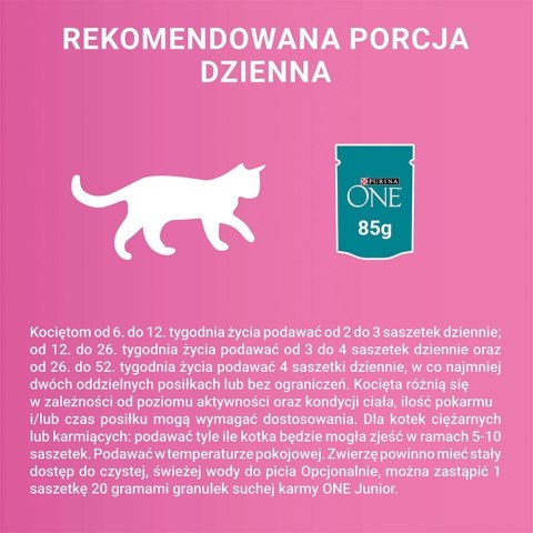 PURINA ONE JUNIOR łosoś/marchew 85g PURINA ONE JUNIOR łosoś/marchew 85g