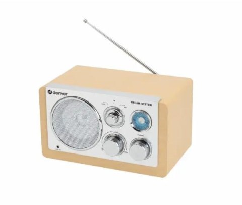 Denver TR-63LW radio Osobisty Analogowy Bambusowy, Srebrny