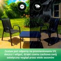 Klasyczny zestaw mebli ogrodowych Black Forest tekstylen dwa krzesła + stolik czarny