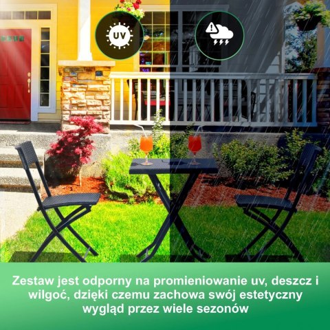 Mały zestaw mebli ogrodowych Black Forest | dwa krzesła + stolik czarny Mały zestaw mebli ogrodowych Black Forest | dwa krzesła + stolik czarny