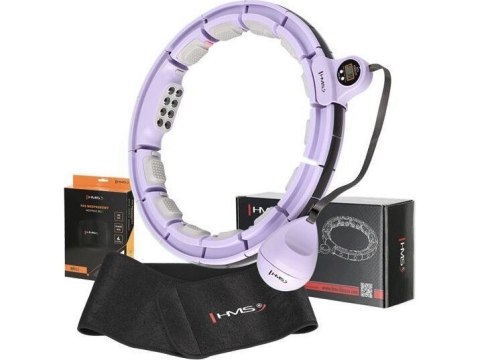 Zestaw hula hop magnetyczny Violet HHM13 z licznikiem HMS + pas wyszczuplający BR163 Black