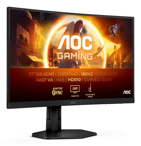 AOC G4 CQ27G4X monitor komputerowy 68,6 cm (27") 2560 x 1440 px Quad HD LCD Czarny AOC G4 CQ27G4X monitor komputerowy 68,6 cm (27") 2560 x 1440 px Quad HD LCD Czarny
