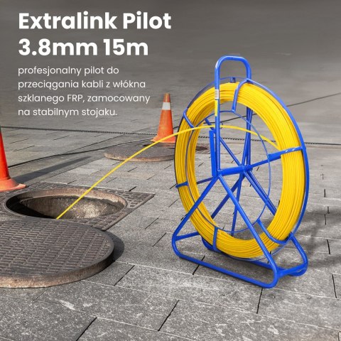 Extralink Pilot do przeciągania kabli Pilot 3.8mm 15m włókno szklane FRP, śr. 3,8mm, dł. 15m, żółty Extralink Pilot do przeciągania kabli Pilot 3.8mm 15m włókno szklane FRP, śr. 3,8mm, dł. 15m, żółty
