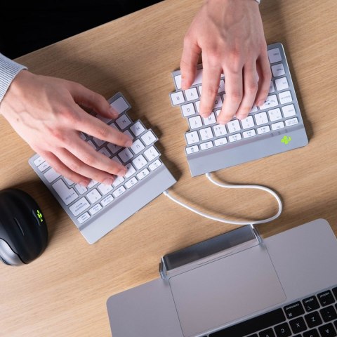 Klawiatura bezprzewodowa rozdzielona biało RGOSBUKWLWH R-GO TOOLS Klawiatura bezprzewodowa rozdzielona biało RGOSBUKWLWH R-GO TOOLS