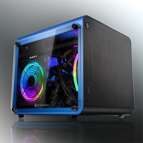 Obudowa Raijintek METIS EVO TG Mini-ITX, szkło hartowane - niebieskie