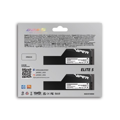 Patriot Viper Elite 5 Ultra DDR5 2x48GB 6400MHz CL32 Black Patriot Viper Elite 5 Ultra DDR5 2x48GB 6400MHz CL32 Black