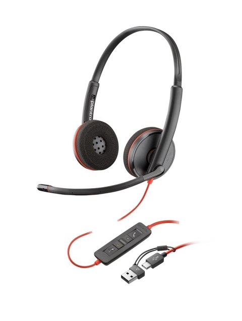 Poly Blackwire 3225 Stereo USB-C Headset +3.5mm Plug +USB-C/A Adapter (Bulk) 8X229A6 Poly Blackwire 3225 Stereo USB-C Headset +3.5mm Plug +USB-C/A Adapter (Bulk) 8X229A6