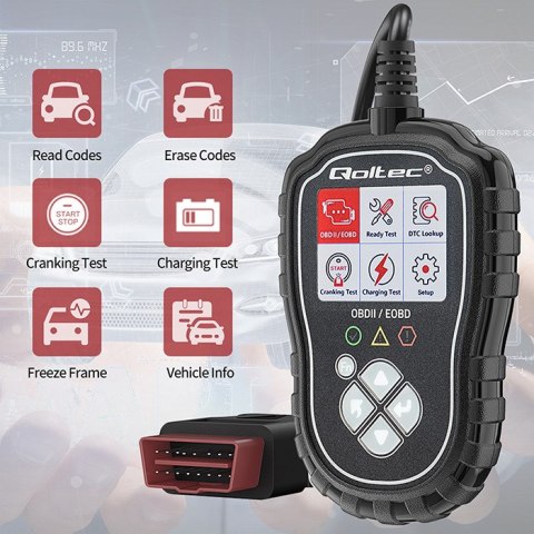 Qoltec Cyfrowy Tester diagnostyczny ProLine | OBD2 EOBD | Polskie MENU | 8V-25V | Dual System Qoltec Cyfrowy Tester diagnostyczny ProLine | OBD2 EOBD | Polskie MENU | 8V-25V | Dual System