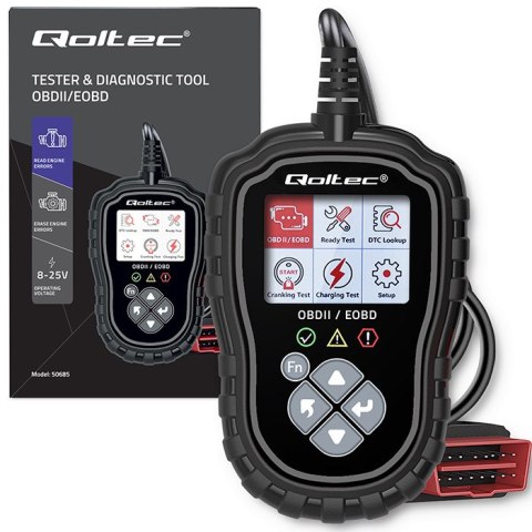 Qoltec Cyfrowy Tester diagnostyczny ProLine | OBD2 EOBD | Polskie MENU | 8V-25V | Dual System Qoltec Cyfrowy Tester diagnostyczny ProLine | OBD2 EOBD | Polskie MENU | 8V-25V | Dual System