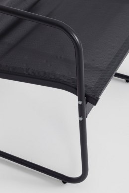 Zestaw mebli ogrodowych Black Forest tekstylen dwa krzesła + leżanka + stolik rozkładany czarny