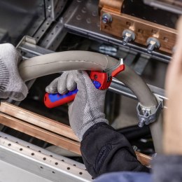 KNIPEX NÓŻ DO ŚCIĄGANIA IZOLACJI ZE STOPKĄ PROWADZĄCĄ I GRZECHOTKĄ