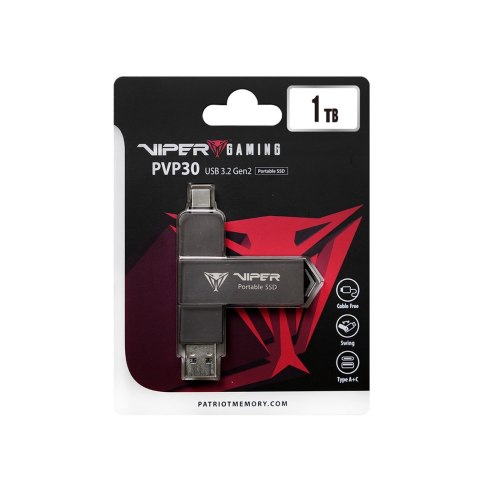 Dysk SSD Patriot PVP30 1TB 1000MB/s USB Duo A+C 3.2 Gen2 Alu Dysk SSD Patriot PVP30 1TB 1000MB/s USB Duo A+C 3.2 Gen2 Alu
