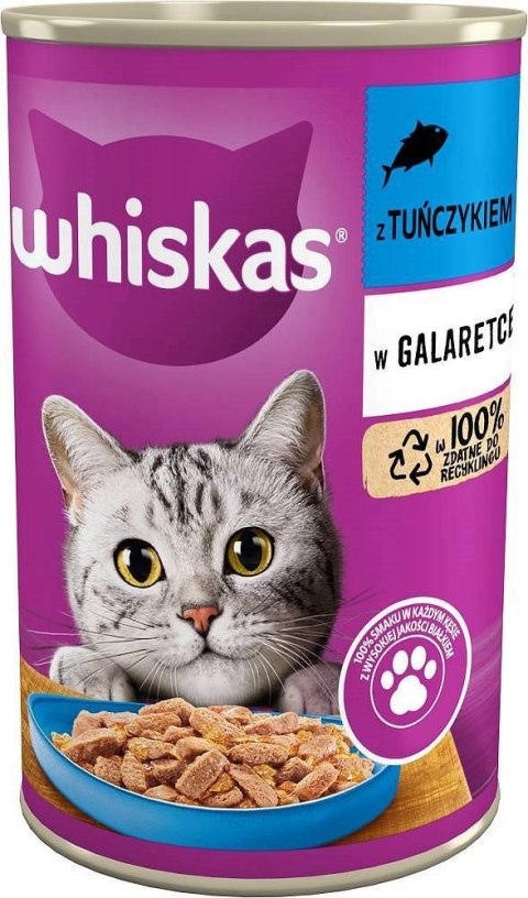 WHISKAS Adult z Tuńczykiem w galaretce - mokra karma dla kota - puszka - 400 g WHISKAS Adult z Tuńczykiem w galaretce - mokra karma dla kota - puszka - 400 g