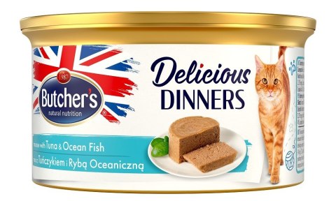Butcher's Delicious Dinners Cat - mokra karma dla kota z tuńczykiem i rybami oceanicznymi w formie musu - puszka - 85 g Butcher's Delicious Dinners Cat - mokra karma dla kota z tuńczykiem i rybami oceanicznymi w formie musu - puszka - 85 g