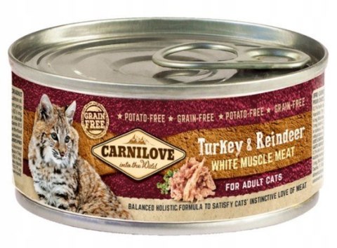 CARNILOVE WMM TURKEY &REINDEE FOR ADULT CATS 100 g CARNILOVE WMM TURKEY &REINDEE FOR ADULT CATS 100 g