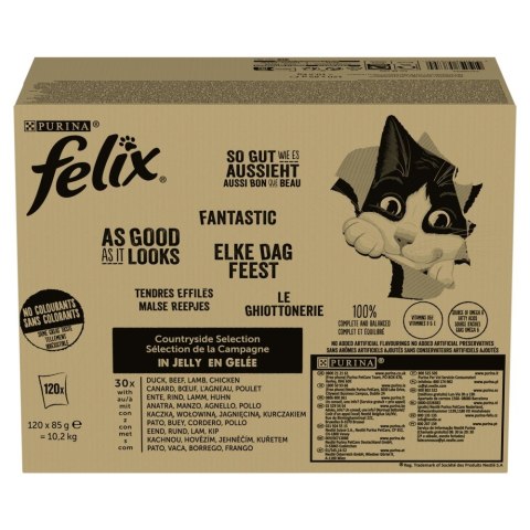 PURINA FELIX FANTASTIC Mix Wiejskie smaki 120x85g PURINA FELIX FANTASTIC Mix Wiejskie smaki 120x85g