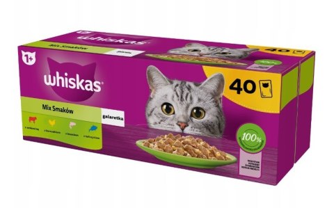 WHISKAS Mix smaków w galaretce - mokra karma dla kota - 40x85 g WHISKAS Mix smaków w galaretce - mokra karma dla kota - 40x85 g