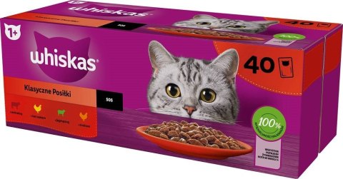 WHISKAS Saszetki drób,jagnię,woł dla kota 40x85g WHISKAS Saszetki drób,jagnię,woł dla kota 40x85g