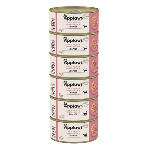 Applaws Cat Tin Tuna Fillet with Prawn 6x70g Applaws Cat Tin Tuna Fillet with Prawn 6x70g