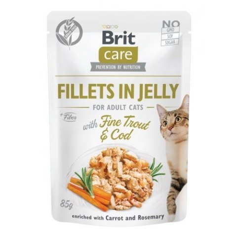 BRIT Care Fillets in Jelly filety z pstrągiem i dorszem w galaretce - mokra karma dla kota - 85 g BRIT Care Fillets in Jelly filety z pstrągiem i dorszem w galaretce - mokra karma dla kota - 85 g