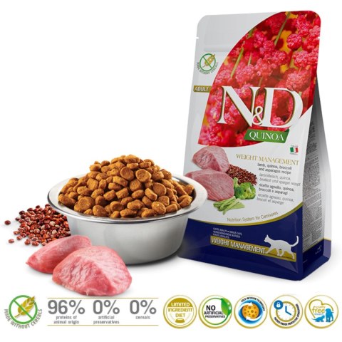 FARMINA N&D Quinoa Weight Management Lamb - sucha karma dla kota - 5kg FARMINA N&D Quinoa Weight Management Lamb - sucha karma dla kota - 5kg