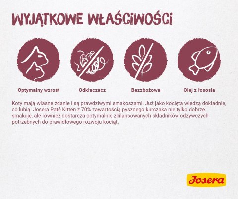 JOSERA Pate Kurczak i marchew - mokra karma dla kociąt - saszetka - 85 g JOSERA Pate Kurczak i marchew - mokra karma dla kociąt - saszetka - 85 g