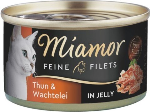 MIAMOR Feine Filets - filety mięsne smak: tuńczyk z jajami przepiórki 100g MIAMOR Feine Filets - filety mięsne smak: tuńczyk z jajami przepiórki 100g